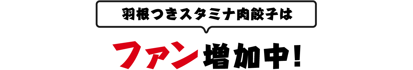 羽根つきスタミナ肉餃子はファン増加中！