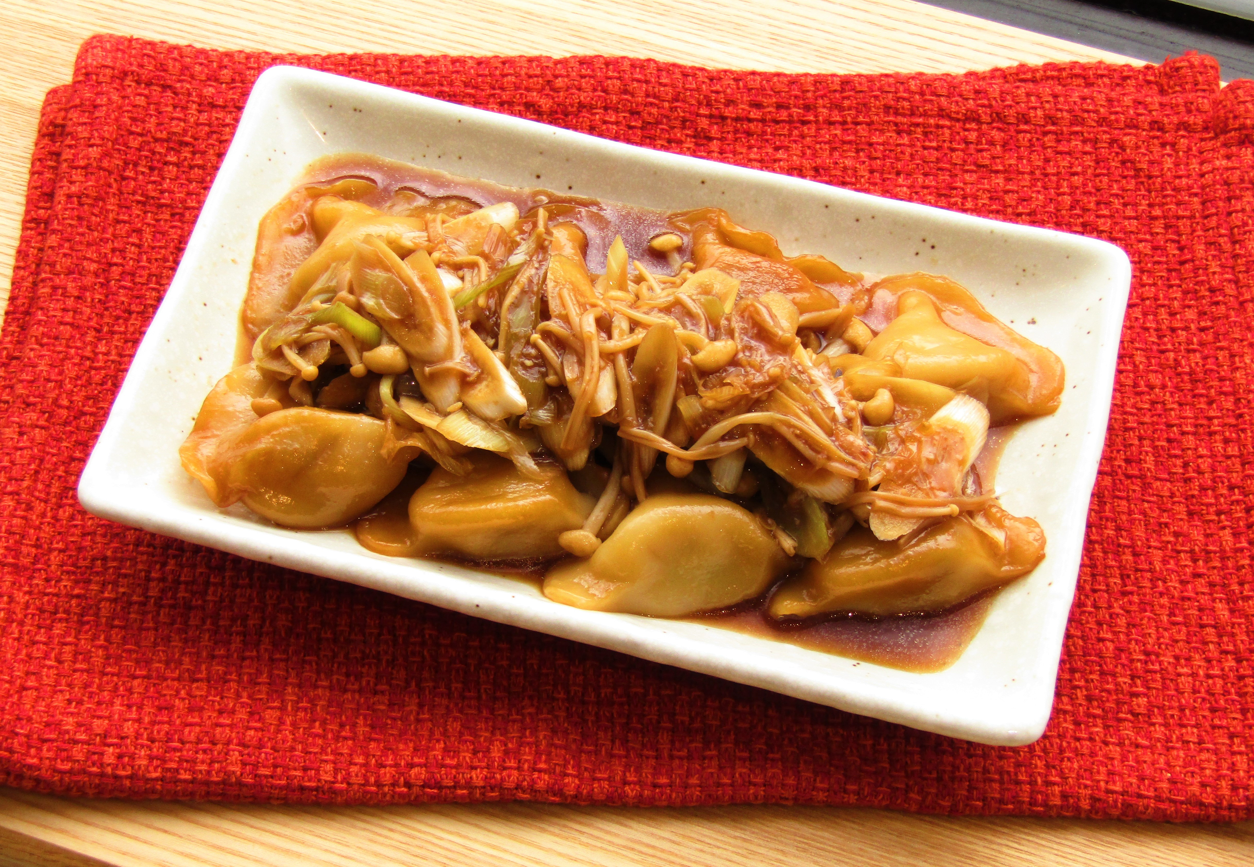ぷるもち水餃子のレンジできる<br>やみつきたれぶっかけ