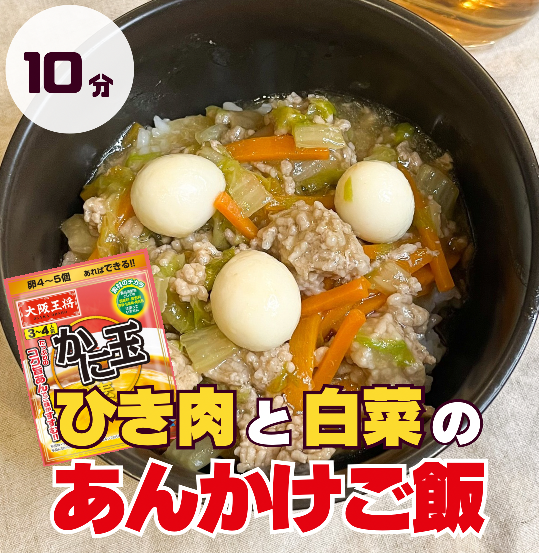 ひき肉と白菜のあんかけご飯