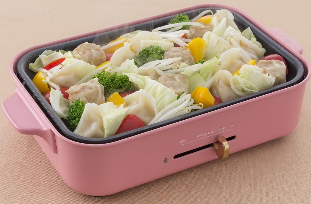 水餃子と肉焼売の<br>ボリューミー蒸し焼きプレート
