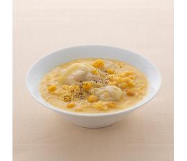 中華風かきたまコーンスープ水餃子