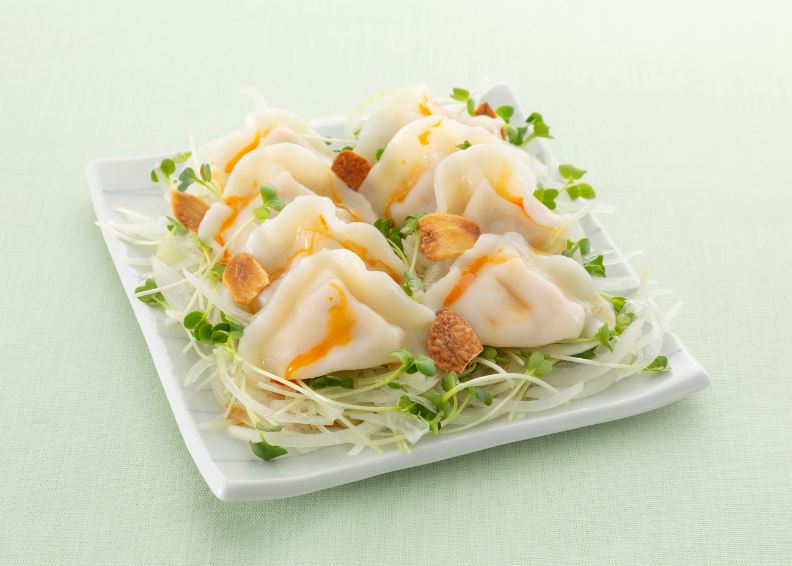 ぷるもち水餃子のピリ辛さっぱりカルパッチョ