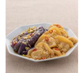 ぷるもち水餃子とジューシーナスの韓国風香味ダレ