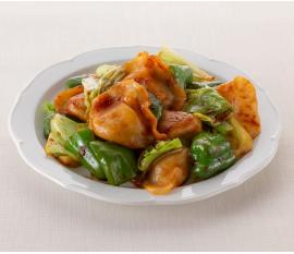 水餃子の回鍋肉風炒め