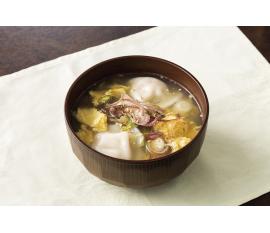 みょうがとぷるもち水餃子の夏のかきたま中華スープ